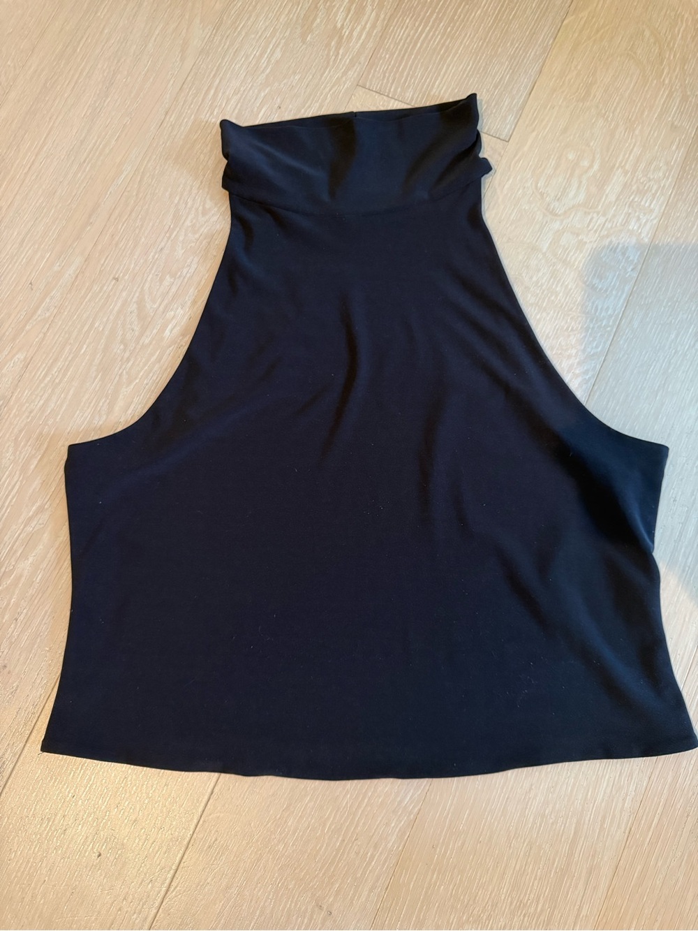 Women's Black Sleeveless High-Neck Crop Top